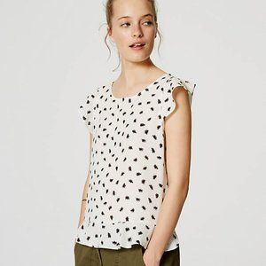 Loft Brushdot Peplum Shell XS Cream/Black 406541